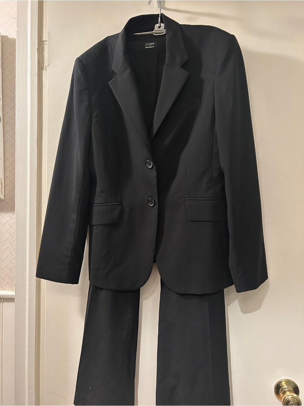J. Crew Black Women's Tailored Two-Button Pantsuit